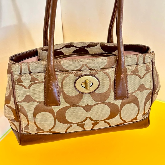 Coach Brown and Tan Shoulder Bag - Picture 1 of 13